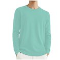 thumbnail image 4 of Mens Outerwear Sweater Crewneck Long Sleeve Knit Comfort Style Mens Workout Jacket,Mint Green,L, 4 of 4