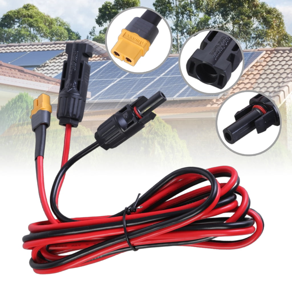 WINDLAND Portable 12AWG Solar Connectors to XT60 Adapter Cable for Connection to Car Power