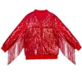 thumbnail image 2 of EnJoCho Girls Zip up Sequins Tassel Jackets Long Sleeve Sparkly Fashion Coats Kids Cute Ribbed Cuf𝖿s School Tops Clothes, 2 of 5