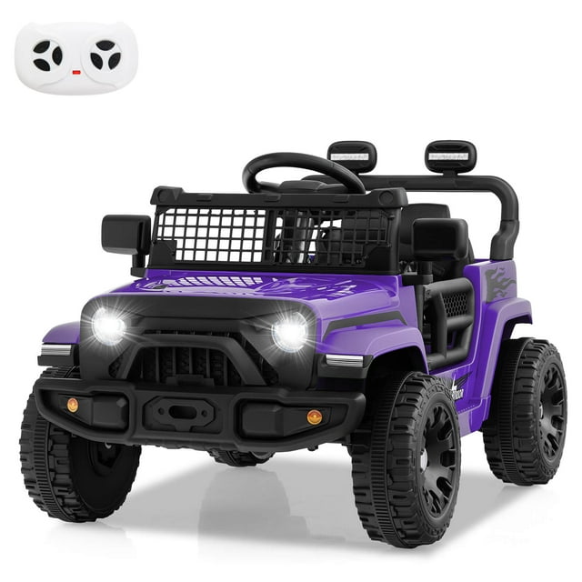 Costway 12V Kids Ride on Truck Car Battery Powered Electric Vehicle with Remote ControlPurple