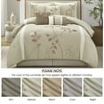 thumbnail image 2 of Lanco Beige Comforter Set Queen Size, 7 Piece Embroidery Bedding Set , Pillow Sham, Bedskirt, Decorative Pillow, Floral Comforters, Home Decor, 2 of 7