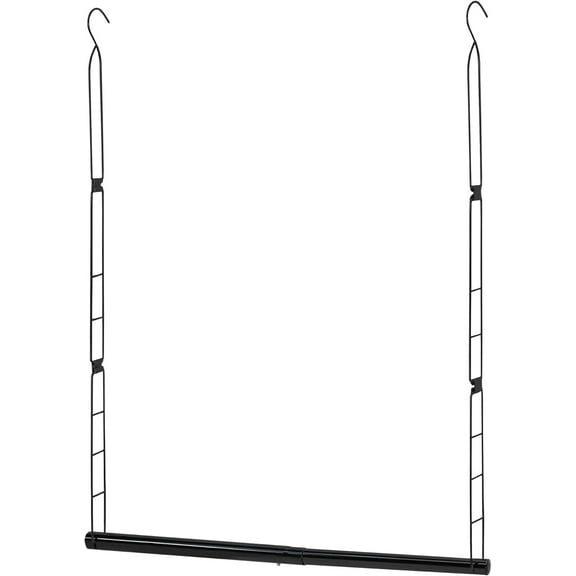 Hanging Closet Rod, Adjustable Width and Height Closet Hanging Organizer, Space-Saving Clothes Hanging Bar, Closet Extender Hanging Rod Double Closet Hanging Rod, Chrome