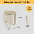 thumbnail image 2 of Topboutique Collapsible Kitchen Trash Can, 10 L/2.6 Gallons for Cabinet Door, Hanging Foldable Garbage Can, Space-Saving Plastic Trash Can for Kitchen, Bathroom, RV, Camping,White, 2 of 8