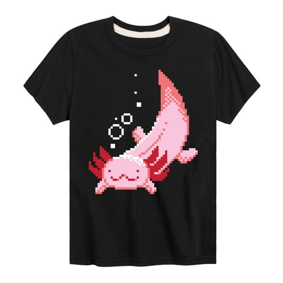 Instant Message - Gamer - Pixel Axolotl - Toddler & Youth Short Sleeve Graphic T-Shirt