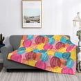 thumbnail image 5 of KLL Colorful Wool Balls Print Fleece Throw Blanket, Horizontal Fleece Bedding Cute Soft Blankets Comfy Fleece Flannel Plush Home Decor for Couch & Bed -80"x60", 5 of 9