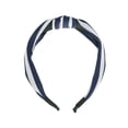 thumbnail image 4 of Unique Bargains 1 Pc Grace Stripe Pattern Wide Cross Knot Headbands for Women White Navy Blue, 4 of 6