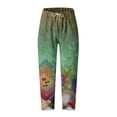 thumbnail image 4 of Lisgai Boho Capris for Women,Summer Pants for Women Casual Plus Size, Capri Pants for Women Dressy, Women'S Summer Casual Loose Cotton and Linen Solid Color Wide-Leg Pants, 4 of 4