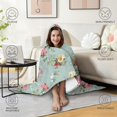 thumbnail image 4 of Wearable Blanket,Pioneer Flower Floral Print Pattern Hooded Wearable Flannel Blanket for Adults & Teens with Buckle,Winter Poncho Shawl Wrap Cape,50"x60", 4 of 5