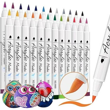 Letoya Acrylic Paint Markers Set with Brush Tip, Assorted Colors, 36 Count