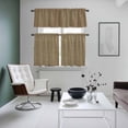 thumbnail image 4 of Vintage Brown Kitchen Curtains Sets for Windows 24 Inch Length, Farmhouse Retro Dark Solid Color Linen Texture Rod Pocket Window Treatments Tier Curtains and Valances Set for Bedroom/Bathroom, 4 of 8