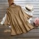 thumbnail image 4 of Puntoco Moda para mujer Camiseta de color sólido Manga de trompeta Blusa de manga corta Cuello en V Tops casuales Puntoco Puntoco-979, 4 of 9