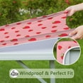thumbnail image 6 of Red Strawberry Plants Fruit Square Fitted Tablecloth with Elastic Edge,Square Table Cover,Washable Elastic Table Cover for Home Kitchen Party Decor 36"x36", 6 of 6