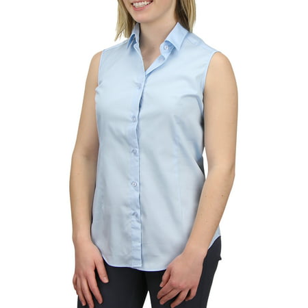 Urban Boundaries - Women's Sleeveless Collared Shirt 100% Cotton Button ...
