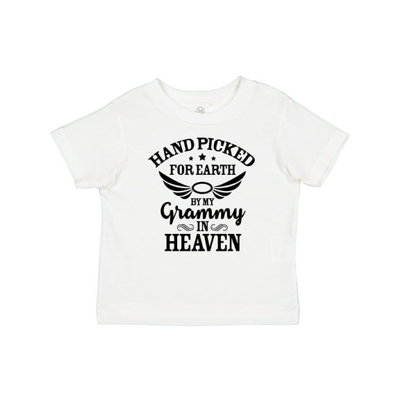Inktastic Handpicked for Earth by My Grammy in Heaven with Angel Wings Boys or Girls Baby T-Shirt