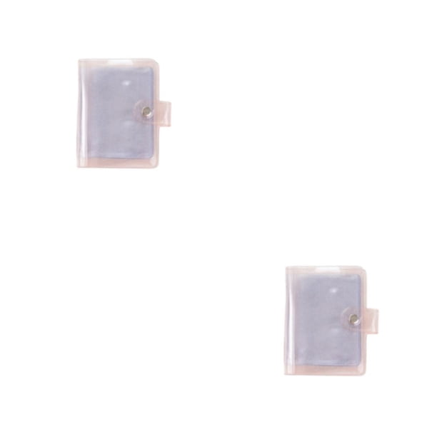 Ounissouiy Álbumes Mini Tarjetas Pequeñas Insertar Almacenamiento de Doble Cara Fotos de Recuerdo Regalos Transparentes Personalizar Lentejuelas Rosado Rosado 2piezas