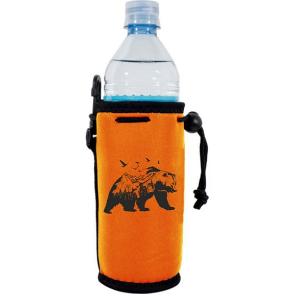 Mountain Bear Water Bottle Coolie (Orange)