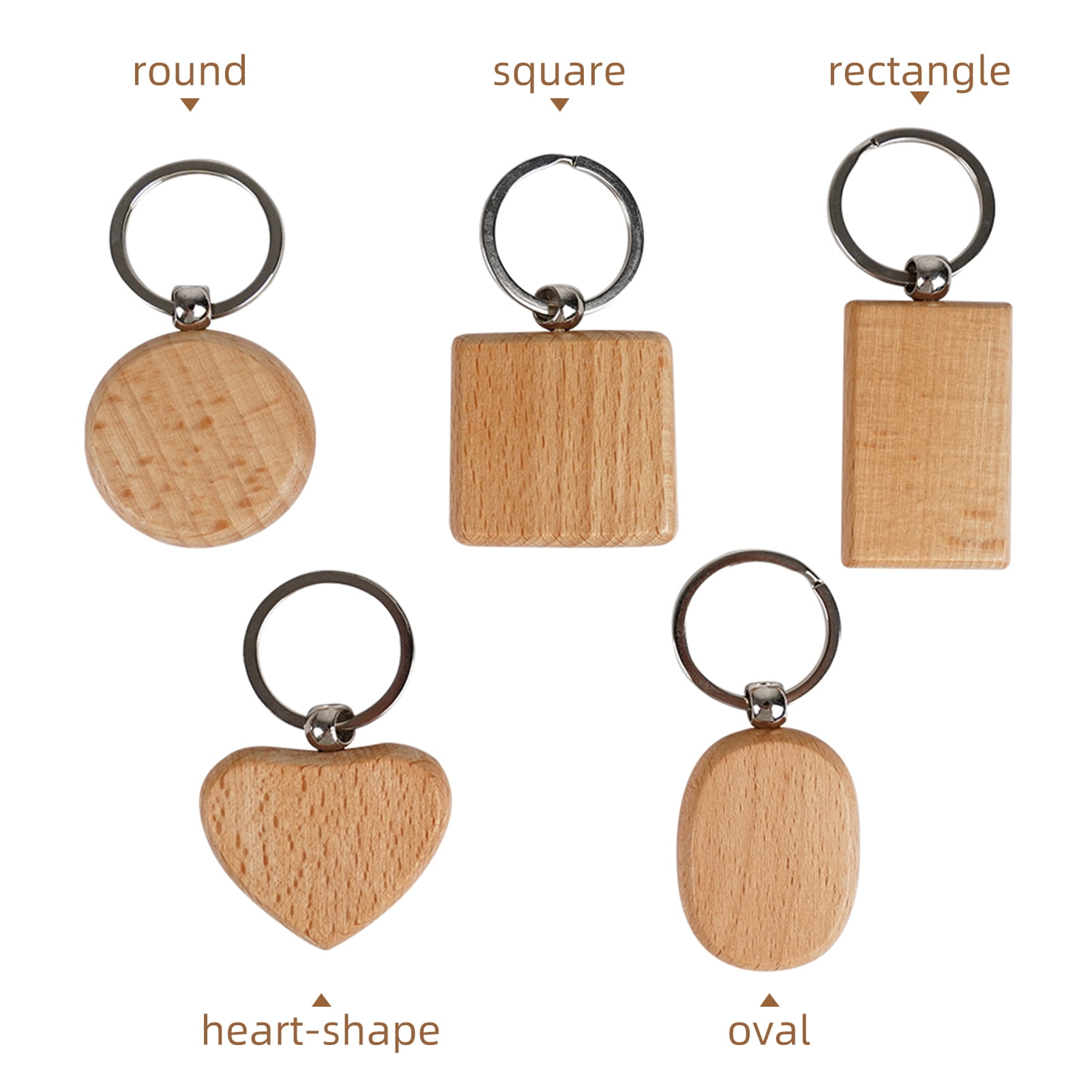 Charms Wooden Ornament Blanks Kit with Circles Keychain Colorful