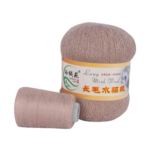 Billuyoard Bufanda de hilo antibolitas tejida a mano de felpa, 2 uds., abrigo, hilo de tejer DIY, hilo de tejer a ganchillo Tela de costura y artesanía camello ligero Billuyoard HA2033-05B