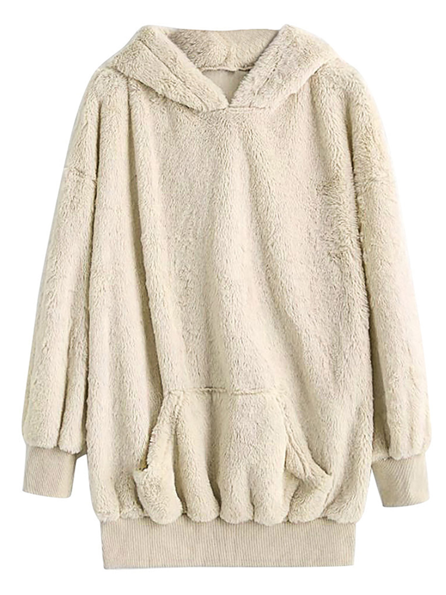 HDGTSA Women Fleece Hooded Pullover Embroidery Cat Ear Plus Size Hoodie Sweatshirt Top Sweater