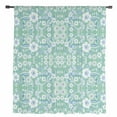 thumbnail image 2 of Light Green Blue Floral Semi Sheer Curtains Drapes for Living Room, Bedroom, French Doors Window 45 Inches Long, Vintage Pastoral Botanical Rod Pocket Chiffon Curtain Drapery Voile Draperies Panel, 2 of 6