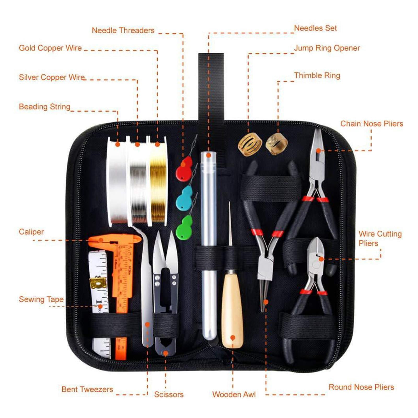 Jewelry Making Supplies, Jewelry Making Includes Findings, Pliers, Bead Wire, Storage Case for Jewelry Necklace Bracelet Making Repair