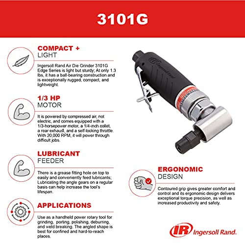 Ingersoll Rand 3101G Edge Series Air Angle Die Grinder Black
