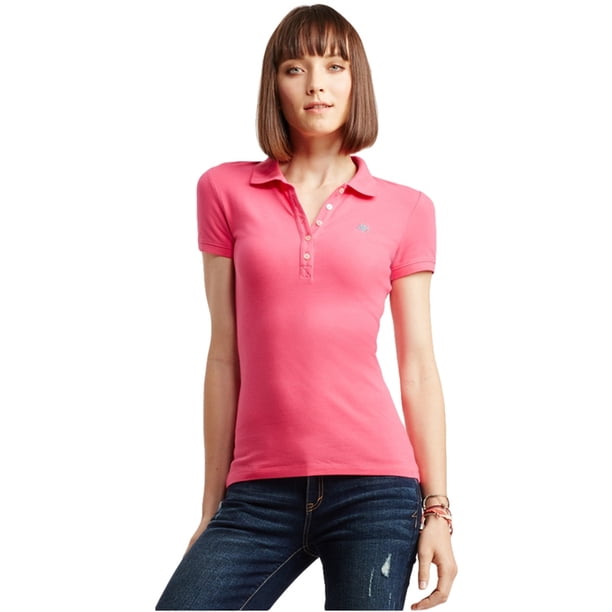 Polo Aeropostale A87 para mujer, rosa, grande Aeropostale Polo