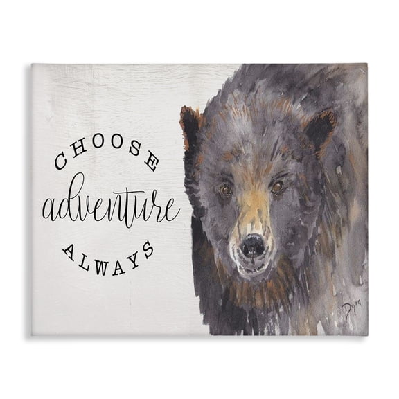 Stupell Industries Farmhouse Choose Adventure Always Bear Canvas Art, 20 x 16, by Beverly Dyer