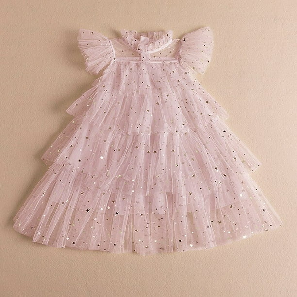 Ropa de verano para nina linda falda de lentejuelas estrella arco iris hada bebe malla para ninos vestido de baile vestido en capas dulce princesa vestido para ninas 140 7T Gao Jinjia LED