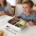thumbnail image 1 of Sokhug Stainless Steel Divided Bento Box Airtight Meal Prep Container for Work, 9.45x7.28x2.76 Inches, White, 1 of 6