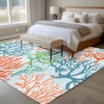 thumbnail image 4 of 6'x9' Area Rugs, Ocean Coral Indoor Outdoor Area Rug for Living Room Bedroom, Orange Red Green Turquoise Plant Branch Washable Bathroom Rugs Kitchen Floor Carpet Mats Home Decor Aesthetic, 4 of 8