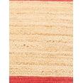 thumbnail image 5 of Beautiful Natural Jute Scalloped Area Rug with Red Designs Size 10 x 10 Square Feet ( 300 cm x 300 cm ), 5 of 5