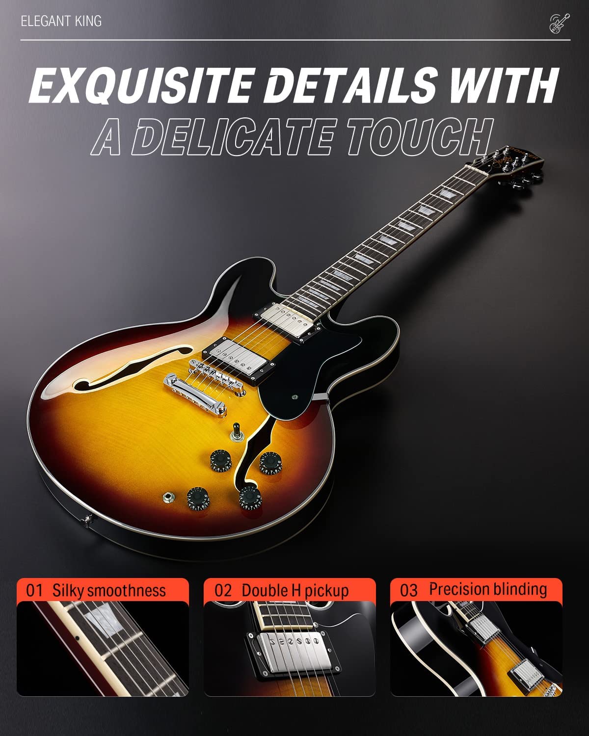Buy Donner SemiHollow Electric Guitar, DJP1000 Jazz Guitar Online at Lowest Price in Ubuy Guam