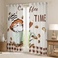 thumbnail image 2 of Homewish Kawaii Coffee Gnome Black Out Curtains for Kids, Vintage Brown Plaid Buffalo Curtains Pack of 2 (42x63 Each), Happy Holiday Bedroom Curtains, Black Out Curtains Bedroom Decor, 2 of 6