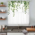 thumbnail image 5 of Green Eucalyptus Leaves Sheer Curtains 45 Inches Long, Weeping Spring Botanical Summer Light Filering Curtains, Breathable Simi Curtain Privacy Drapes for Kitchen Bathroom Small Window Treatment, 5 of 9