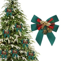 Christmas Bow for Tree and Wreath Decoration, Made of Durable Polyester Fabric, Compact Size for Easy Hanging and Festive Holiday Decor