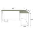 thumbnail image 5 of New Grey & White L-Shaped Computer Desk with Wheels, Modern Corner Desk for Home Office, 5 of 5