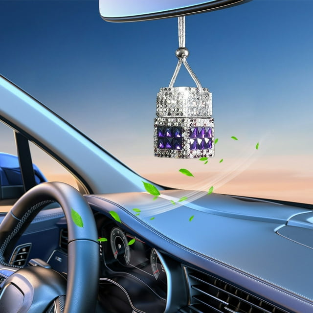 Dvkptbk Acrylic Bottle Automotive Diamond Perfume Bottle Pendant Car Perfume Bottle Car Pendant Rearview Mirror Car Car Hanging Empty Bottle Other Exterior Accessories