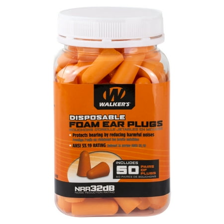

Walker s Ear Plug Foam Orange 50 Pairs per Jar GWP-FP-50PK | Bundle of 2 Boxes