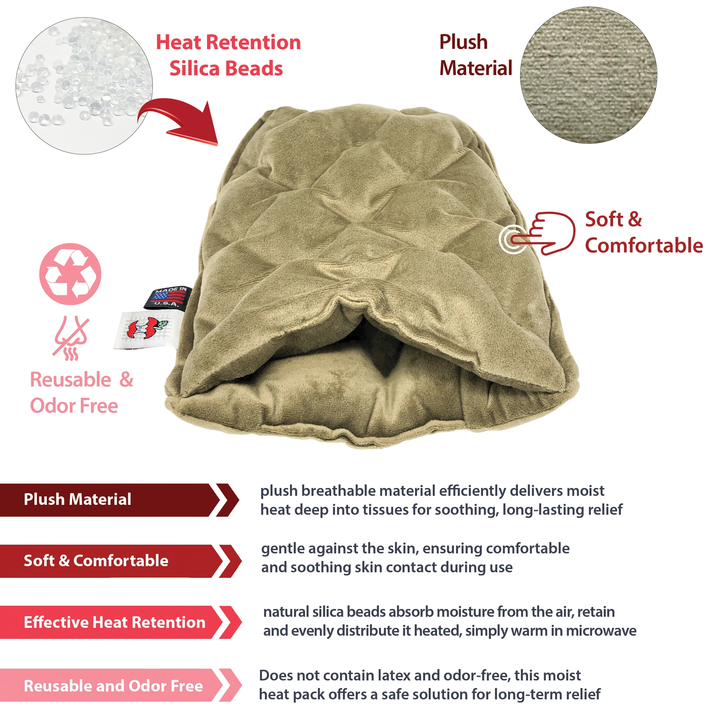 Core Products MicroBeads Moist Heat Therapy Warming Mitt for Arthritis Stiffness, Soreness and Trigger Finger, Natural Pain Relief, Microwave Hand Warmer for Small to Medium Size Hand (1-Pack)