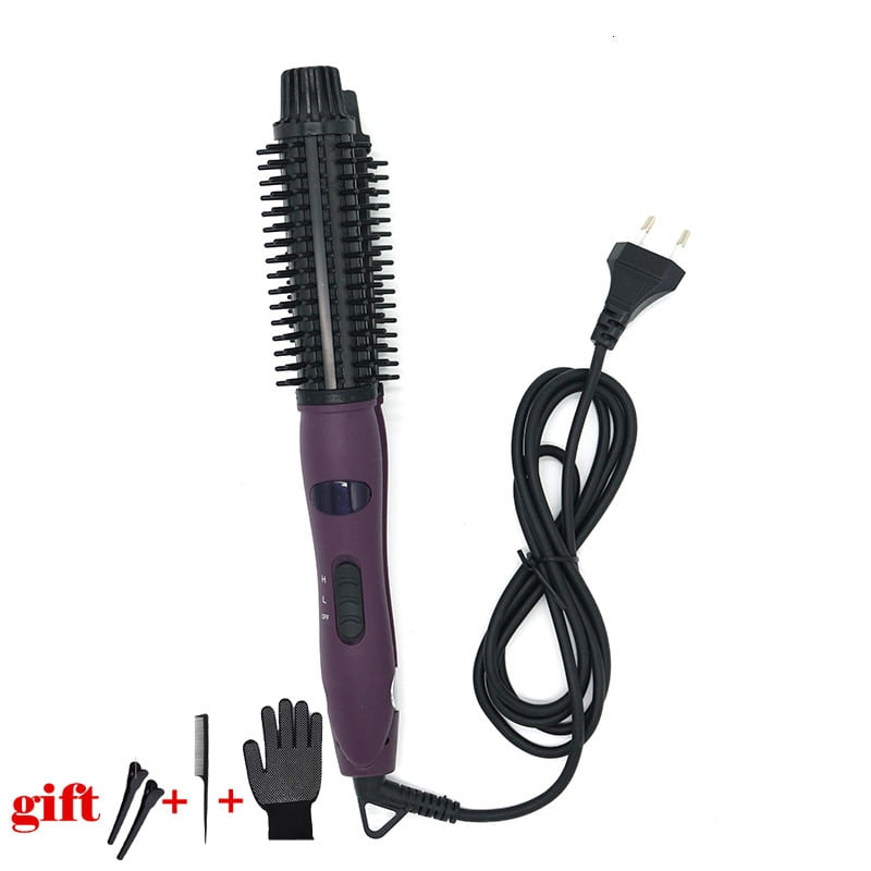 BISHE 2 In 1 Ceramic Styler Hair Curler Brush Straight And Curl Curling