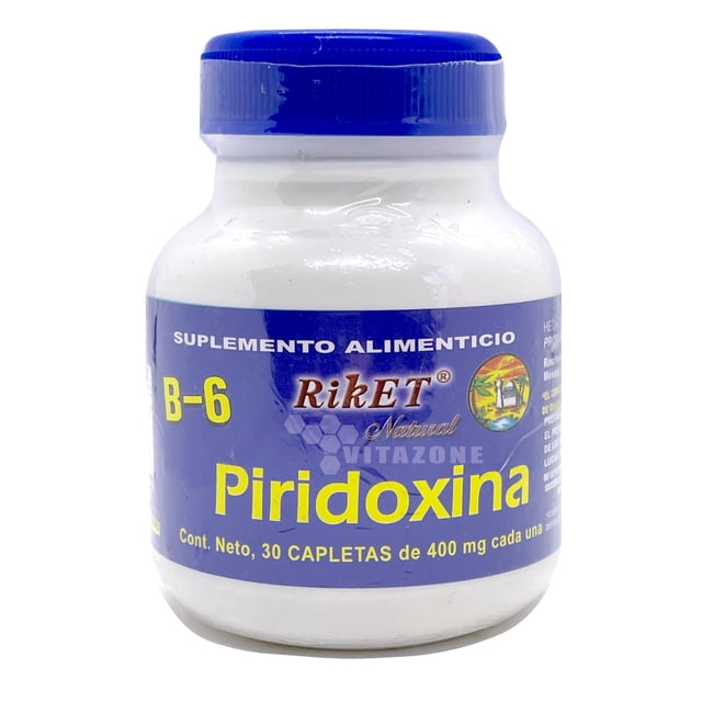 Vitamina B6 Piridoxina 30 capletas de 400 mg Riket Riket RIKETVITAMINA6
