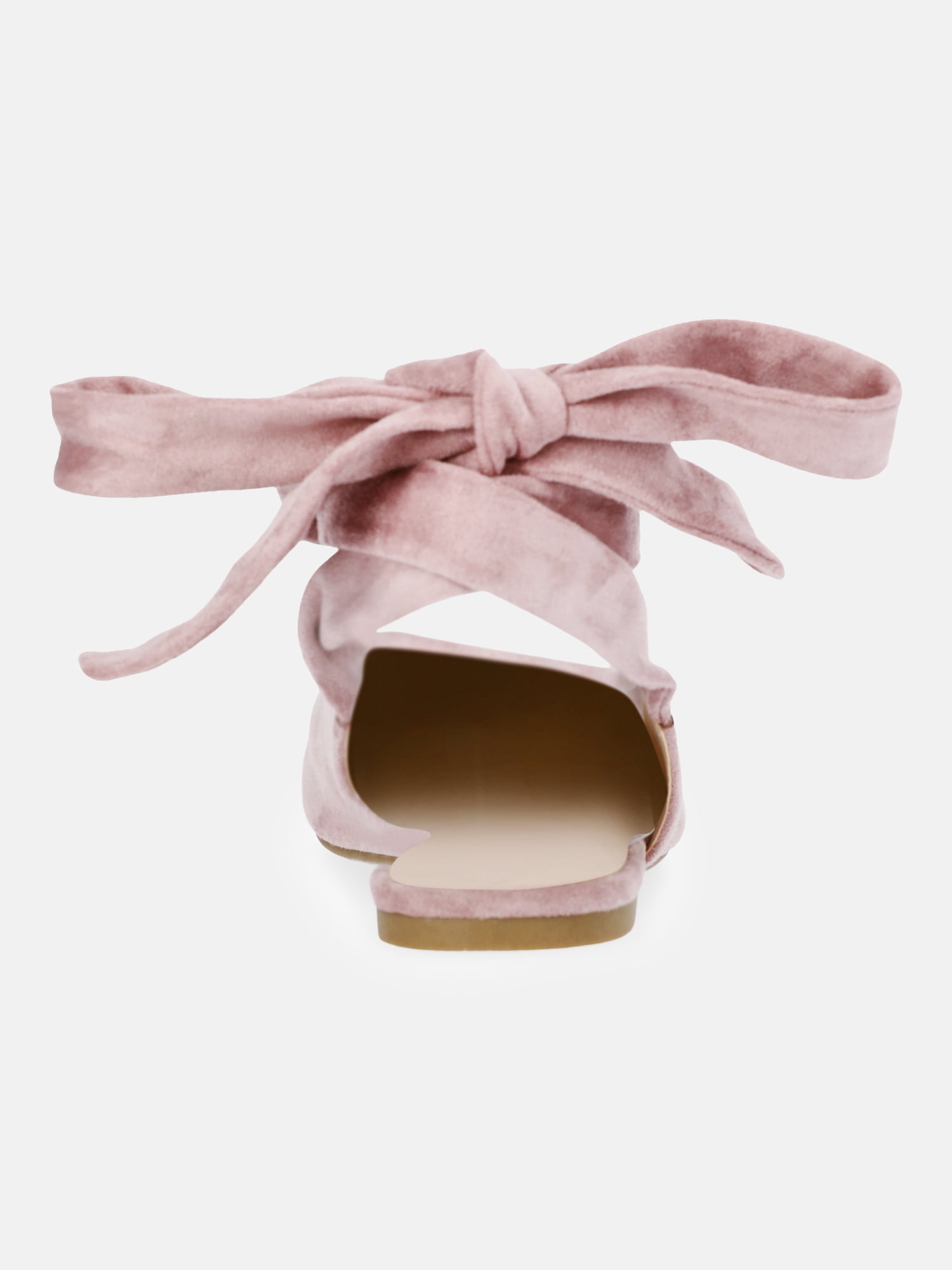 Scoop Women's Faux Suede Ankle Wrap Ballet Flats