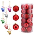 thumbnail image 1 of Gibobby 24 de Navidad para fiestas, decoraciones para árboles de Navidad, adornos colgantes + 6 piezas de Papá Noel(Red), 1 of 5