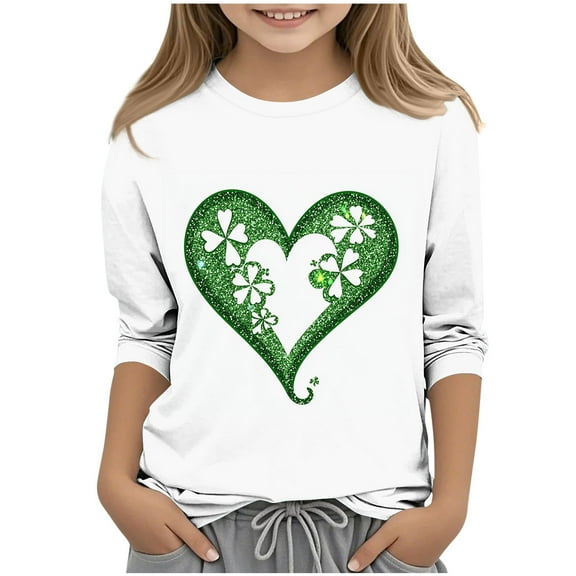 Fjofpr Toddler Girl Clothes under $5 Toddler Girl Clothes Summer 4T Summer And Spring Toddler Girls Kids Fashion Children Round Neck 3/4 Sleeve Printing T-Shirt Blouse（3-12Y）