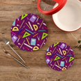 thumbnail image 2 of SKYSONIC Cartoon School Tool Theme Pot Holders Trivets, 2 Pcs Heat Resistant Trivets for Hot Dishes, Cotton Thread Weave Trivet Mats for Hot Pads Pans Pot Bowl Teapot for Kitchen Decor, 2 of 7
