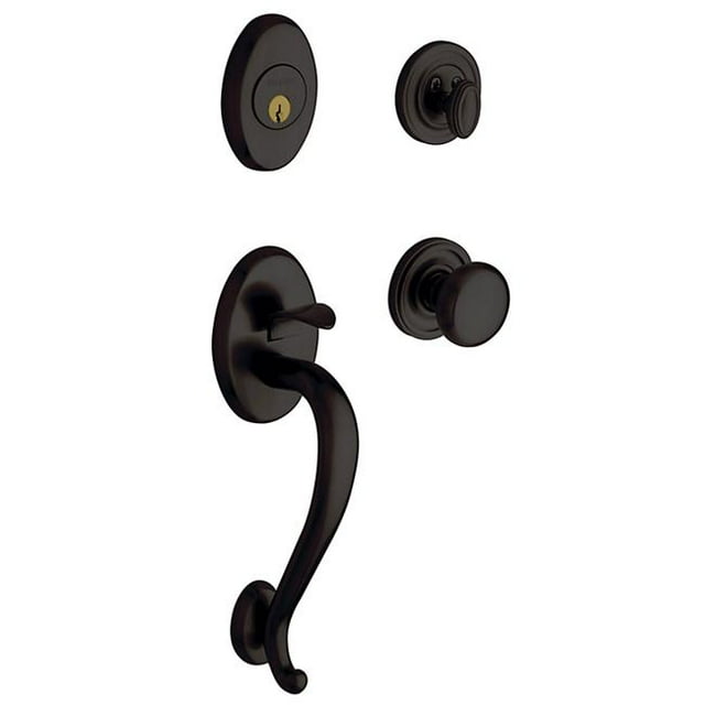 Baldwin 85315102LFD 2 Left Hand Logan Dummy Handleset with Wave Interior Lever, Oil-Rubbed Bronze
