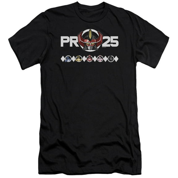 Power Rangers Megazord 25 Premium Adult 30/1 T-Shirt Black