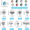 thumbnail image 2 of 80 cuentas de aleación de 8 colores, cuentas espaciadoras europeas con agujeros grandes y kit de eslabones para hacer pulseras de la amistad, collares y joyas., 2 of 6