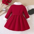 thumbnail image 4 of Curuila Toddler Boys Girls Coats Winter Solid Color Jacket With Button Long Sleeve Warm Outerwear Long Jacket Red Size 18-24 Months, 4 of 8